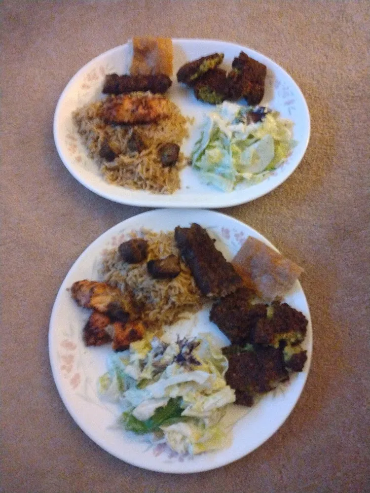 Beef Kofta Chicken Tikka Lamb Tikka with Rice and Salad