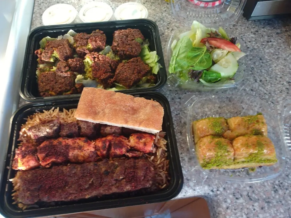 Falafel Platter 19 and Baklava